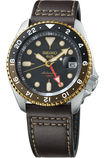 Seiko 5 SSK036K1 Otomatik Deri Kahverengi 10 ATM 43 mm Erkek Kol Saati