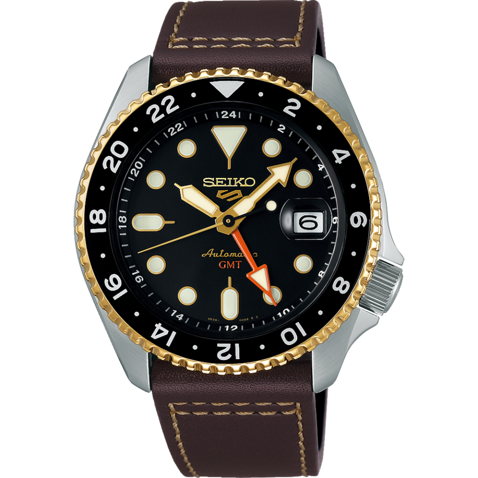 Seiko 5 SSK036K1 Otomatik Deri Kahverengi 10 ATM 43 mm Erkek Kol Saati