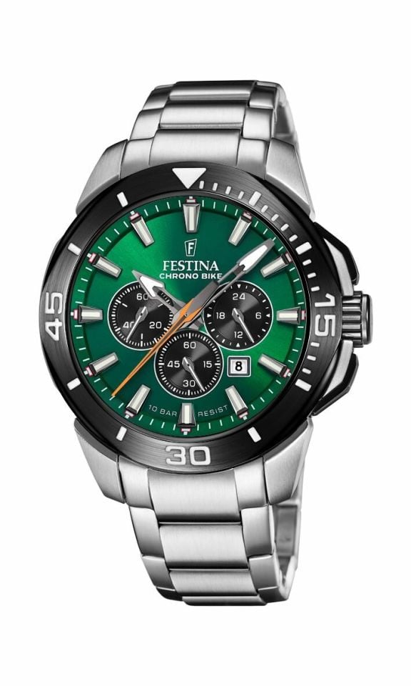Festina F20641/A Quartz Chrono Bike Yeşil Kadran 10 ATM 47 mm Erkek Kol Saati
