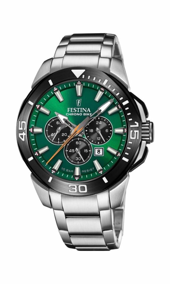 Festina F20641/A Quartz Chrono Bike Yeşil Kadran 10 ATM 47 mm Erkek Kol Saati