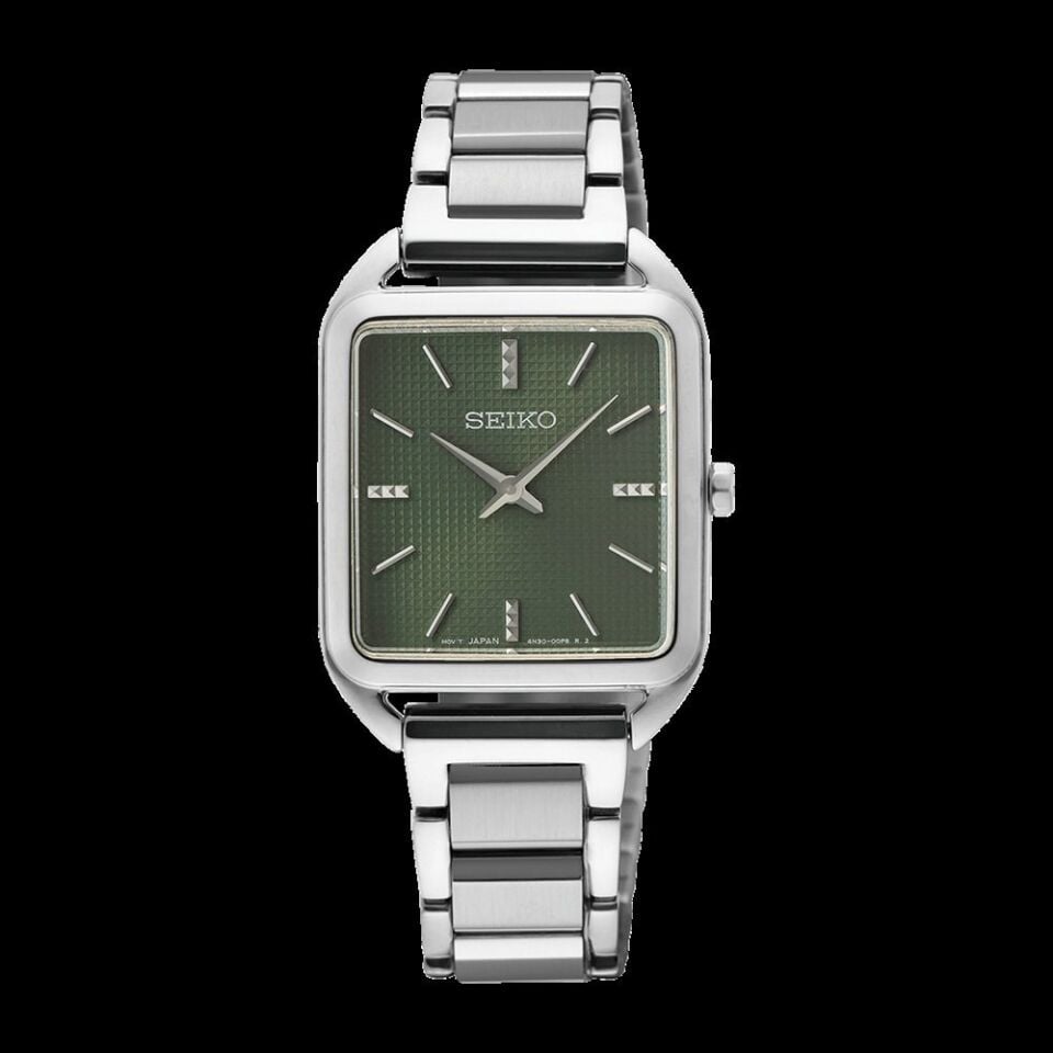 Seiko SWR075P Quartz Çelik Gri Yeşil Kadran 26 mm Kadın Kol Saati