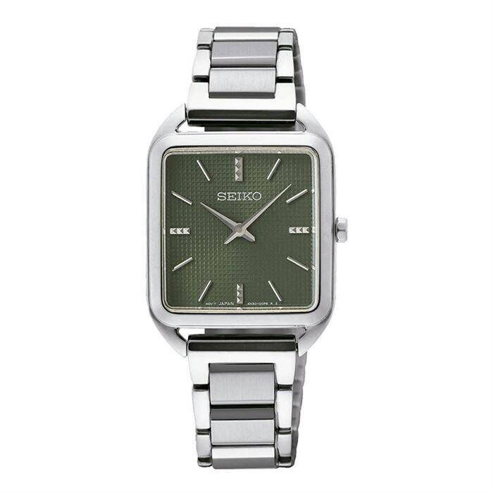 Seiko SWR075P Quartz Çelik Gri Yeşil Kadran 26 mm Kadın Kol Saati