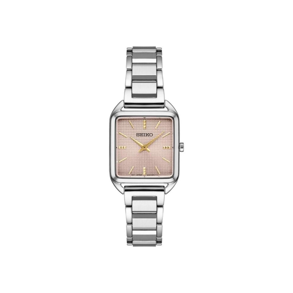 Seiko SWR077P Quartz Çelik Pembe Kadran Hardlex Kristal 26 mm Kadın Kol Saati