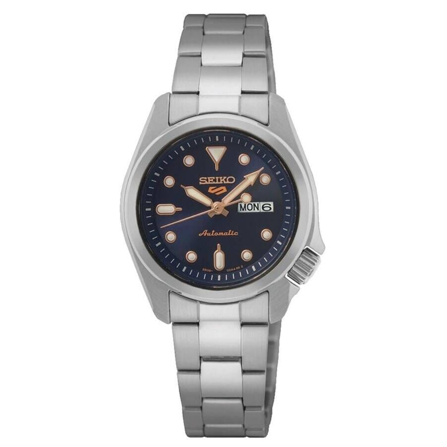 Seiko 5 SRE003K Otomatik Çelik Gri Lacivert Kadran10 ATM 28 mm Kadın Kol Saati