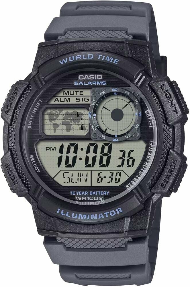 Casio AE-1000W-8AVDF Quartz Silikon Gri 45 mm Erkek Kol Saati