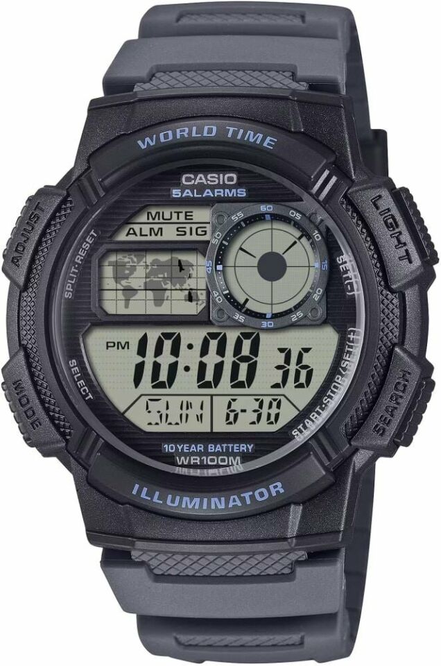 Casio AE-1000W-8AVDF Quartz Silikon Gri 45 mm Erkek Kol Saati