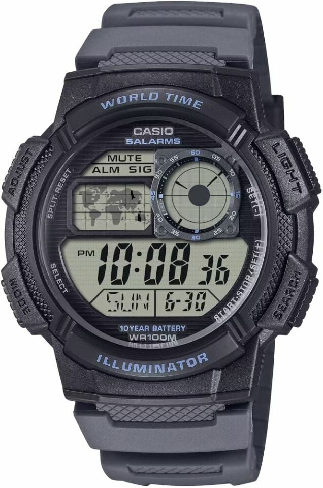 Casio AE-1000W-8AVDF Quartz Silikon Gri 45 mm Erkek Kol Saati