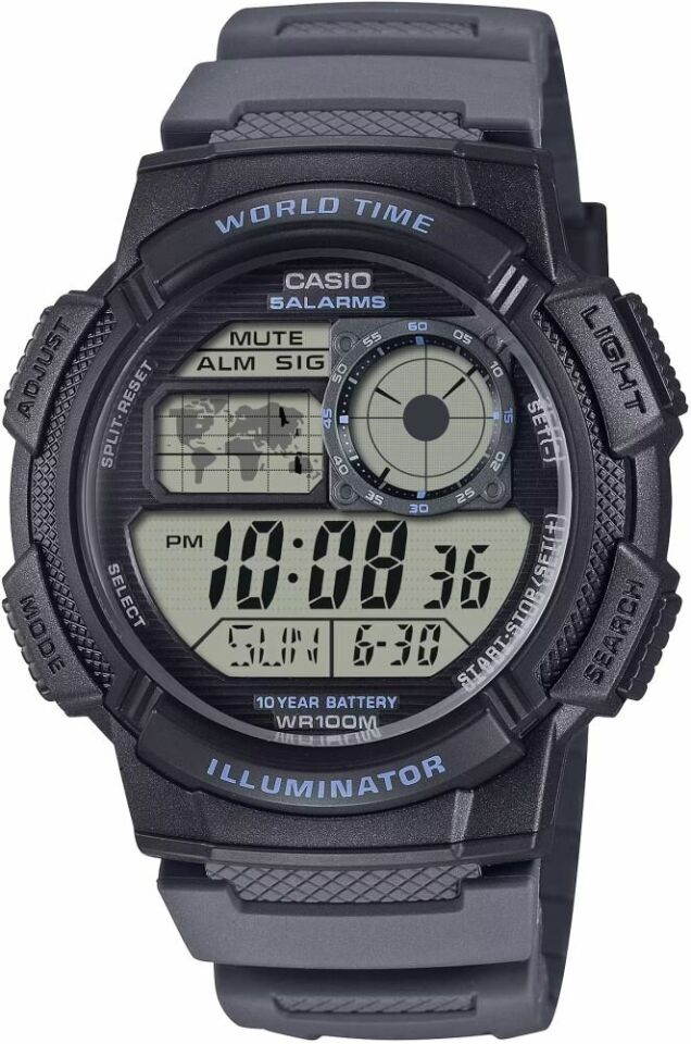 Casio AE-1000W-8AVDF Quartz Silikon Gri 45 mm Erkek Kol Saati