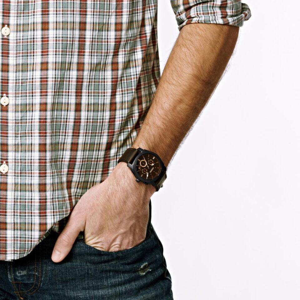 Fossil FFS4656IE Quartz Deri Kahverengi 42 mm Erkek Kol Saati