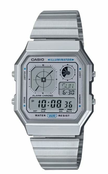 Casio A130WE-7ADF Retro Quartz Dijital Silikon Gri 34 mm Erkek Kol Saati