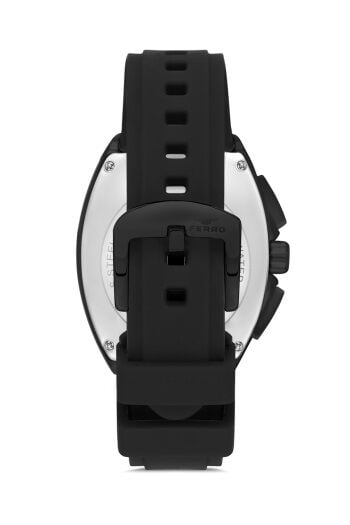 Ferro Siyah Silikon Kordon Erkek Kol Saati FM11444D-G Fonksiyonları Aktif 3ATM Su Geçirmez