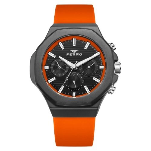 Ferro Turunucu Silikon Kordon Erkek Kol Saati FM31348D-ZL Fonksiyonları Aktif 3 ATM Su Geçirmez