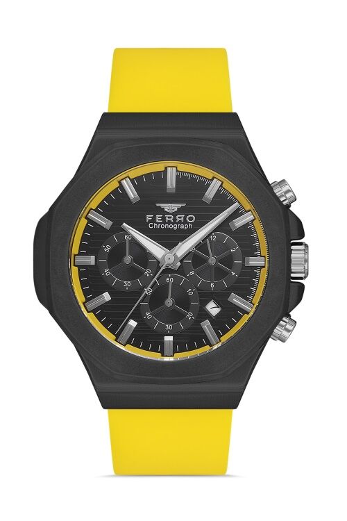 Ferro Sarı Silikon Kordon Erkek Kol Saati FM31348D-ZN