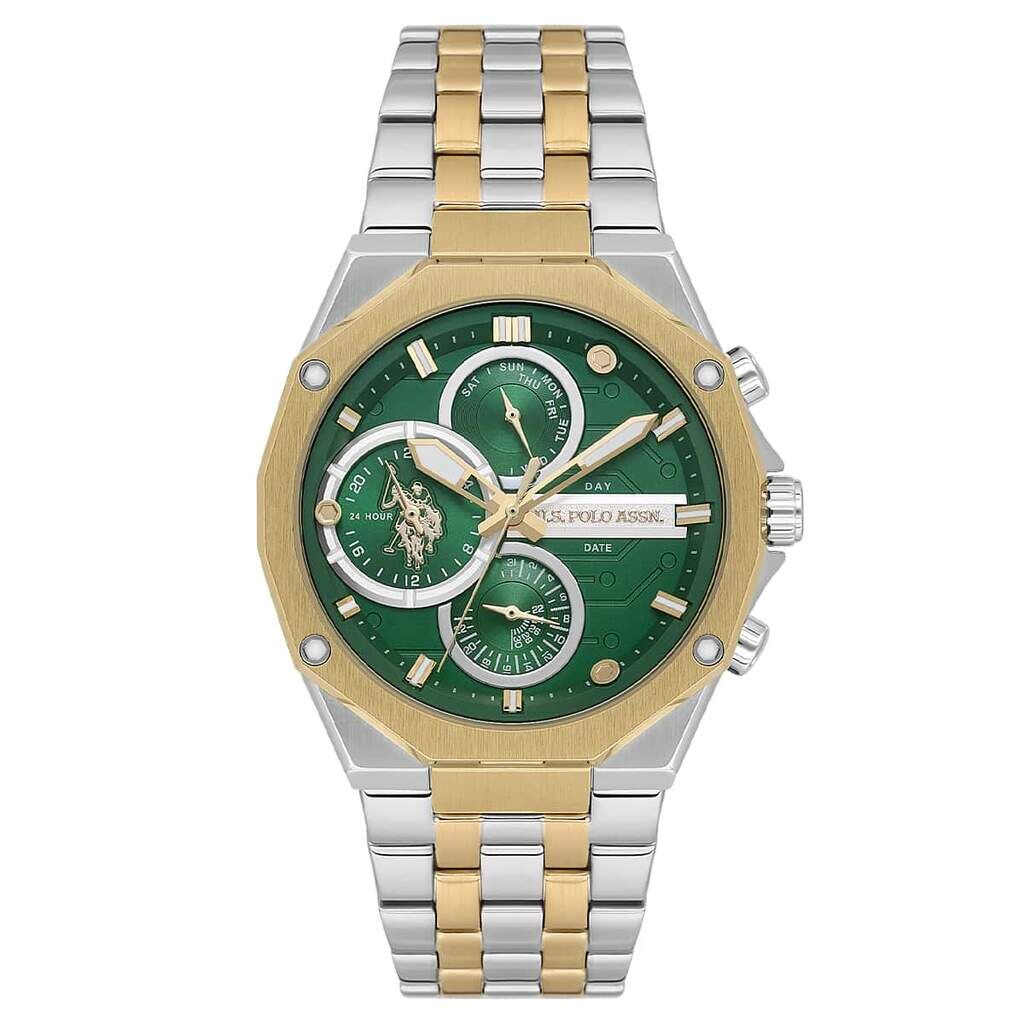 U.s. Polo Assn. USPA1121-01 Quartz Çelik Altın/Gri Yeşil Kadran Erkek Kol Saati