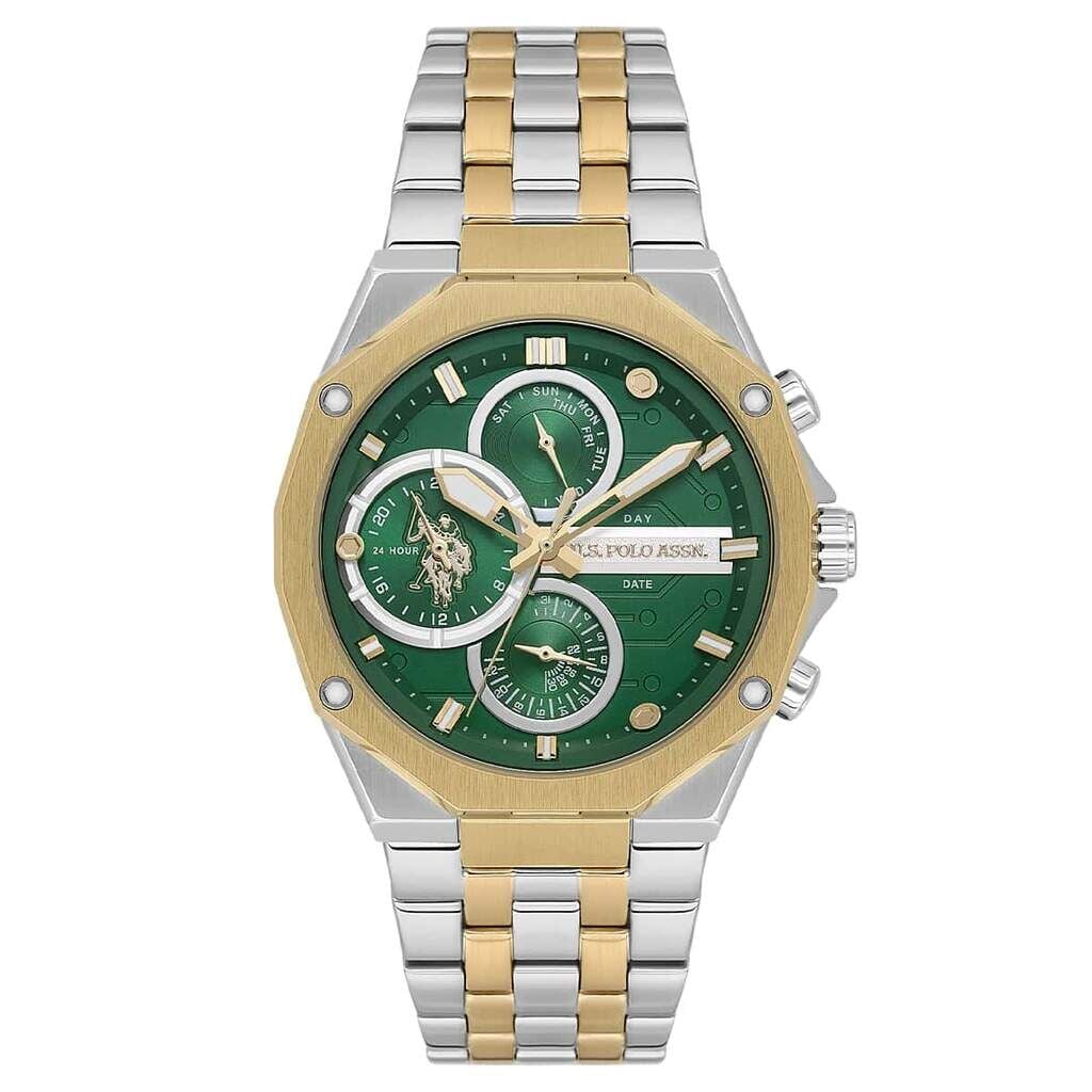 U.s. Polo Assn. USPA1121-01 Quartz Çelik Altın/Gri Yeşil Kadran Erkek Kol Saati