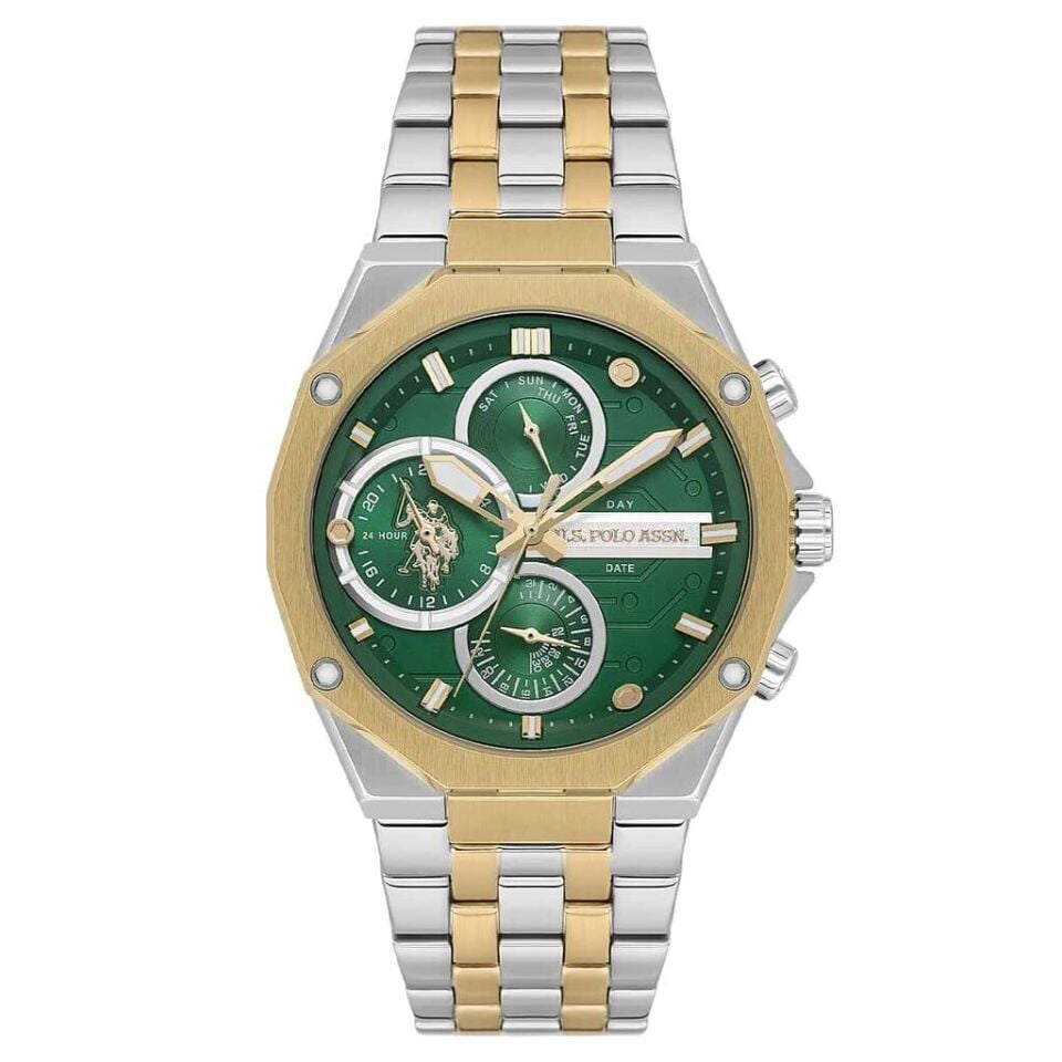 U.s. Polo Assn. USPA1121-01 Quartz Çelik Altın/Gri Yeşil Kadran Erkek Kol Saati