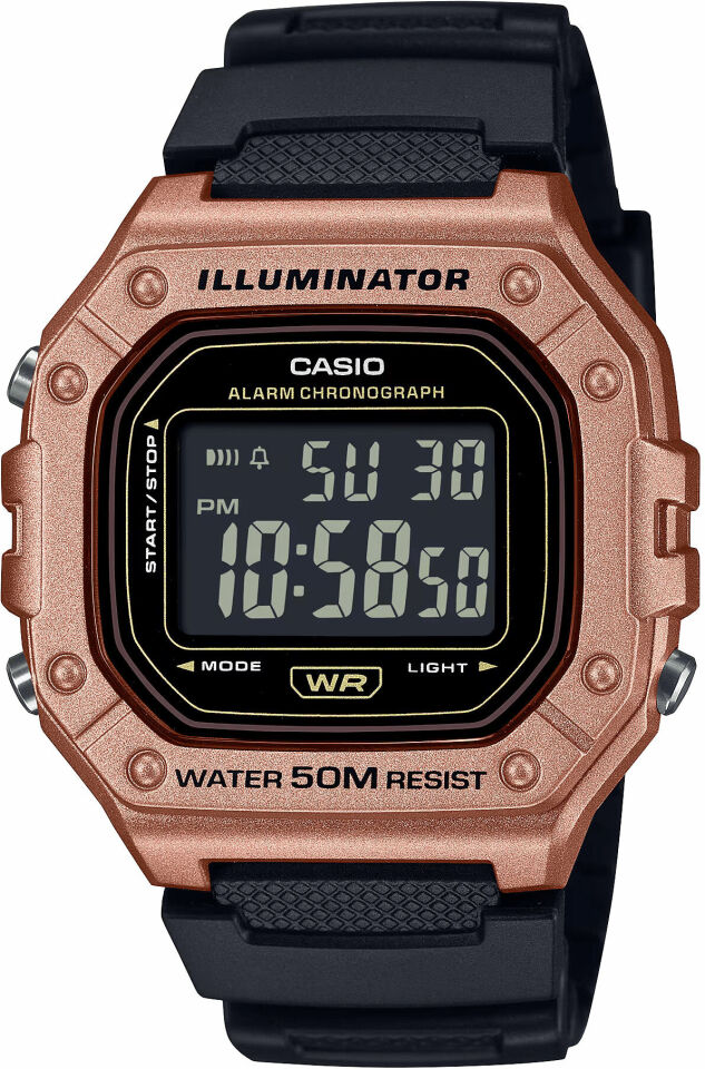 Casio W-218HM-5BVDF Quartz Silikon Siyah 43 mm Erkek Kol Saati