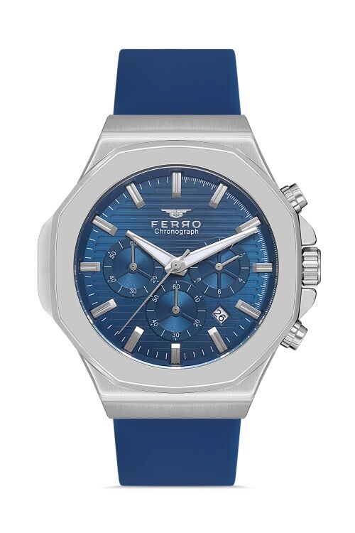 Ferro Lacivert Silikon Kordon Erkek Kol Saati FM31348D-L3