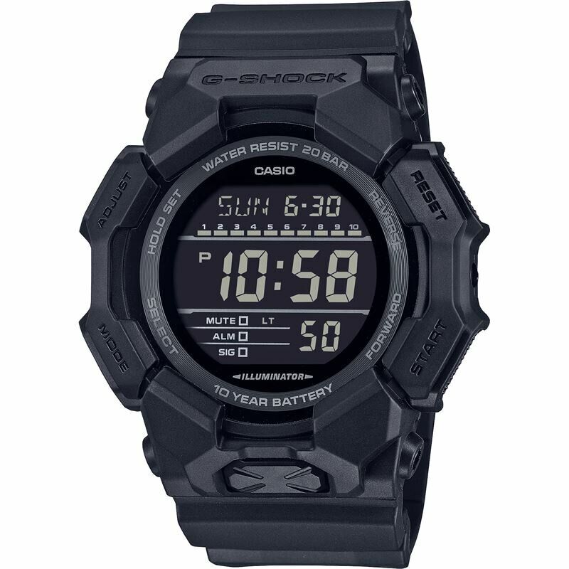 Casio GD-010-1A1DR Quartz Silikon Siyah 52 mm Erkek Kol Saati