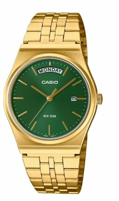Casio MTP-B146G-3AVDF Quartz Çelik Altın Rengi Yeşil Kadran 35 mm Erkek Kol Saati
