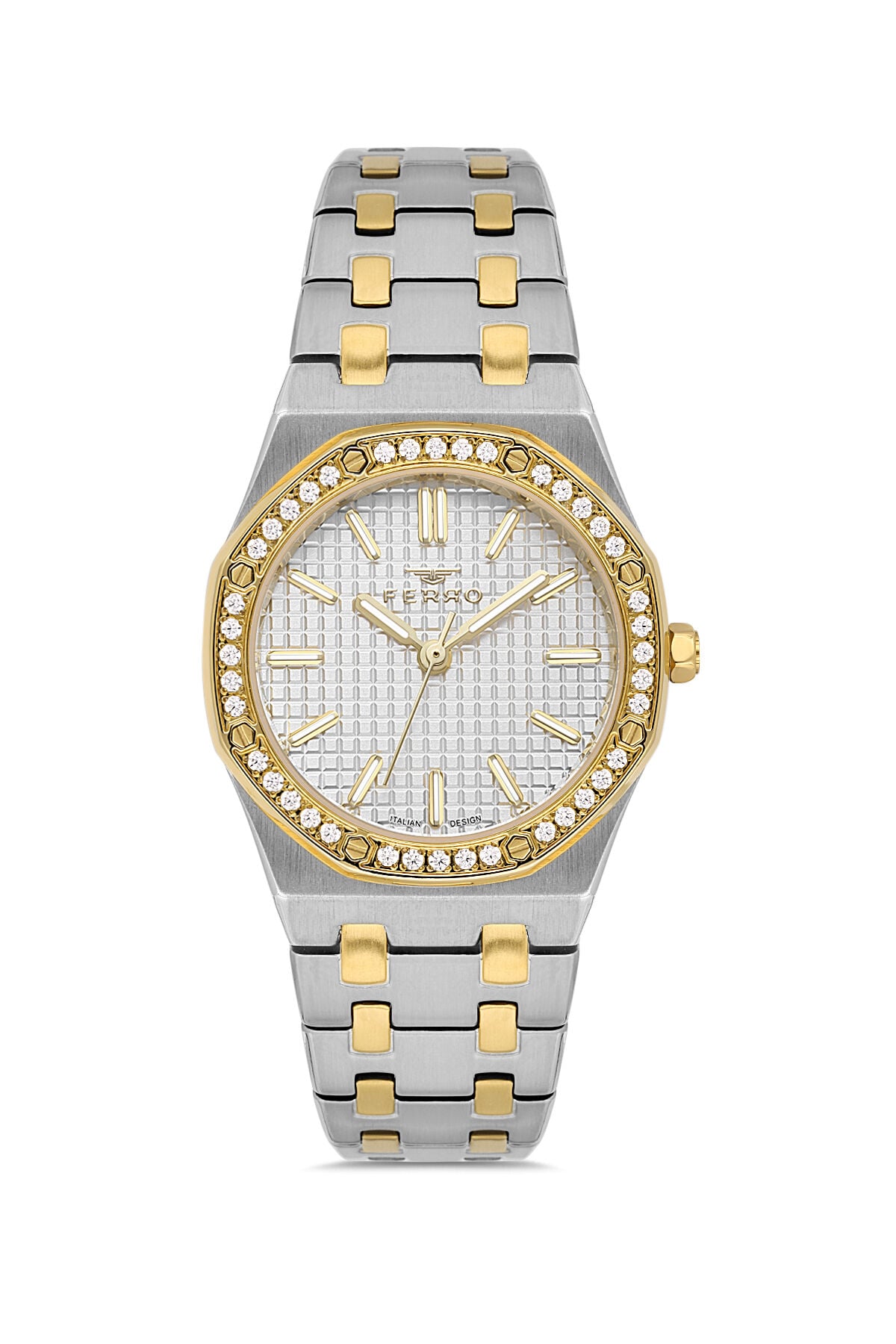 Ferro FL43029A-D Quartz Çelik Altın/Gri 33 mm Kadın Kol Saati
