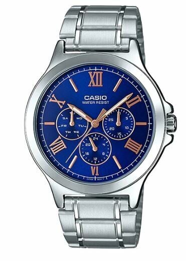 Casio MTP-V300D-2AUDF Quartz Çelik Gri Lacivert Kadran 42 mm Erkek Kol Saati