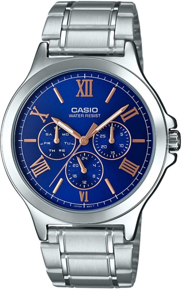Casio MTP-V300D-2AUDF Quartz Çelik Gri Lacivert Kadran 42 mm Erkek Kol Saati