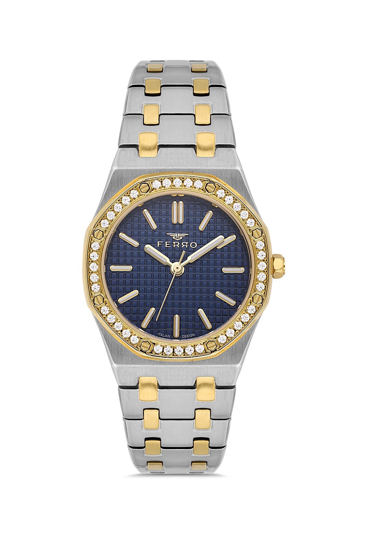 Ferro Sarı ve Gümüş Çelik Kordon Kadın Kol Saati FL43029A-D3 3ATM Su Geçirmez 2 Yıl Garantili