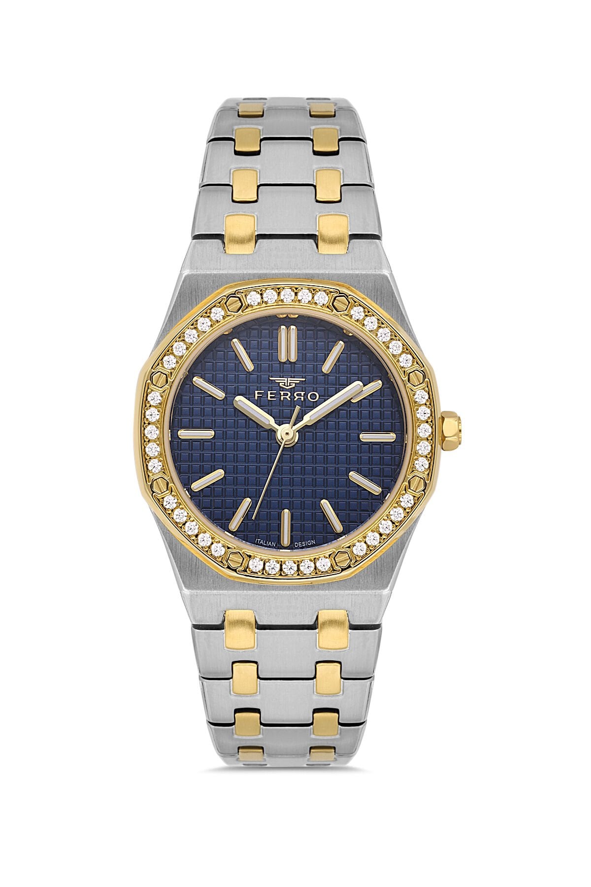 Ferro Sarı ve Gümüş Çelik Kordon Kadın Kol Saati FL43029A-D3 3ATM Su Geçirmez 2 Yıl Garantili