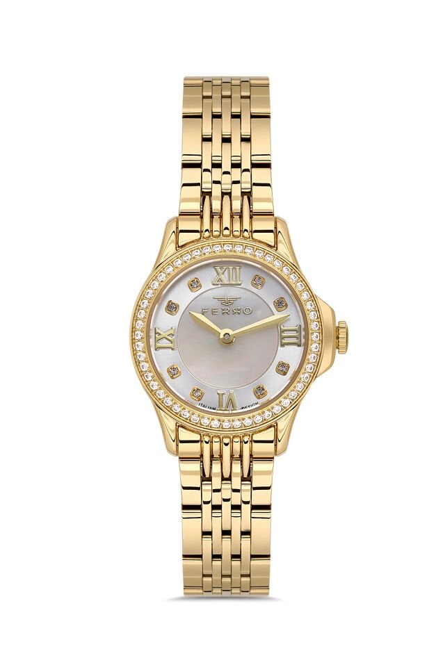 Ferro FL43030A-B Quartz Çelik Altın Rengi 26 mm Kadın Kol Saati