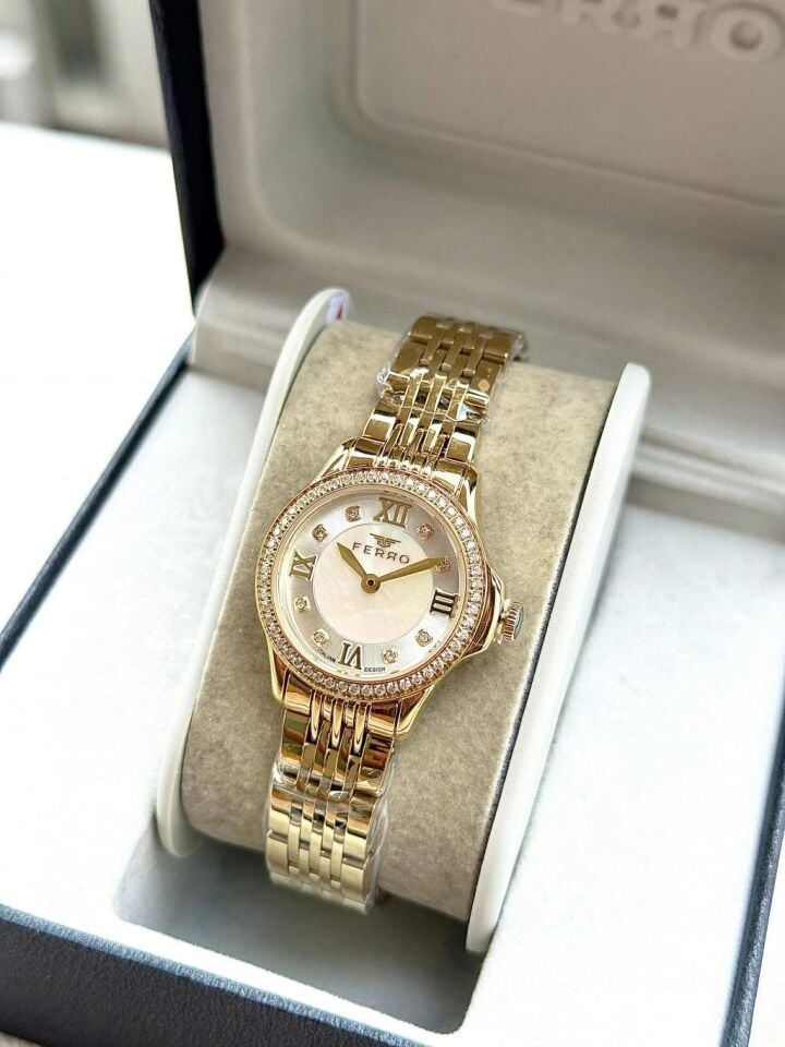 Ferro FL43030A-B Quartz Çelik Altın Rengi 26 mm Kadın Kol Saati