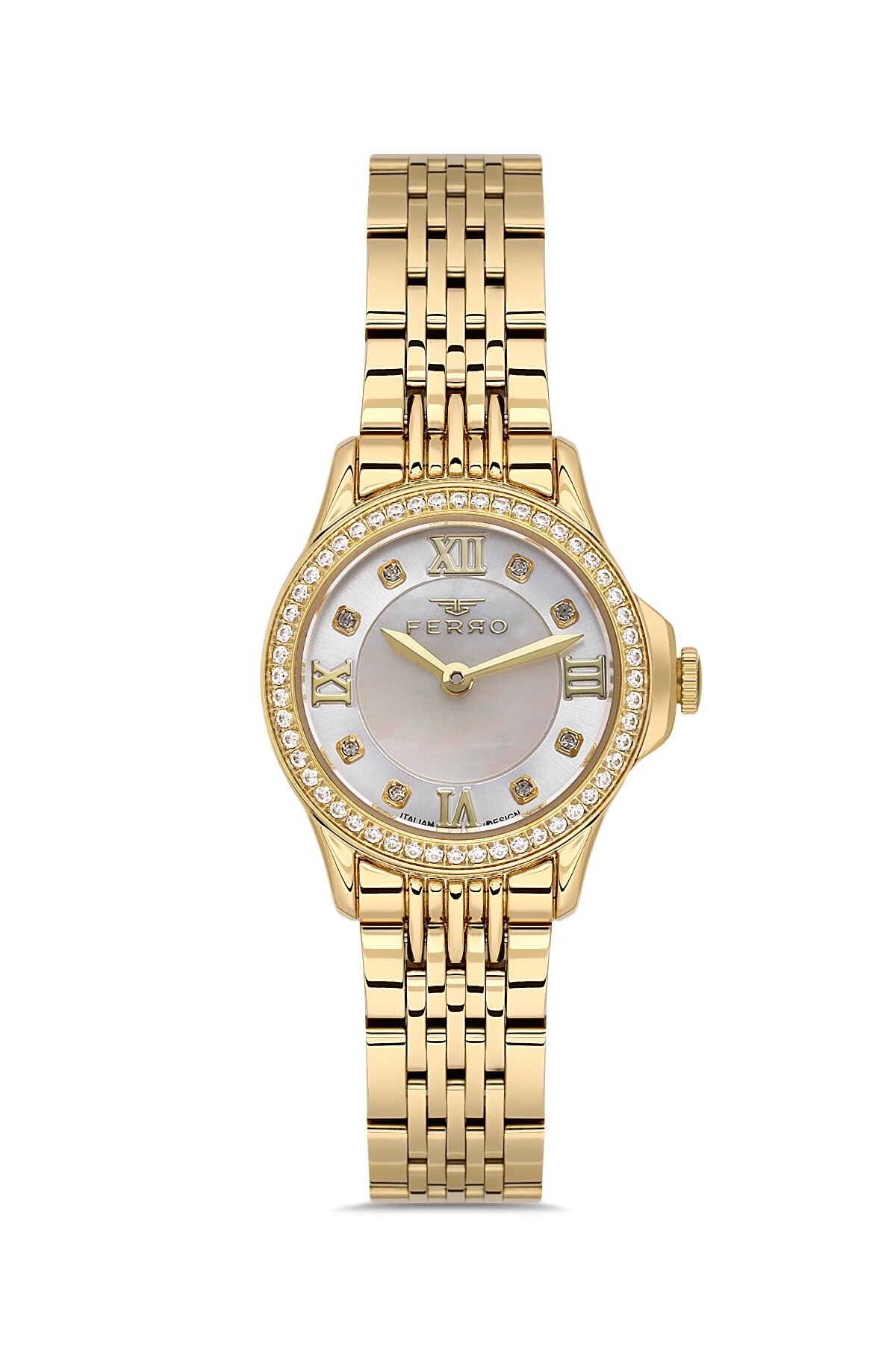 Ferro FL43030A-B Quartz Çelik Altın Rengi 26 mm Kadın Kol Saati