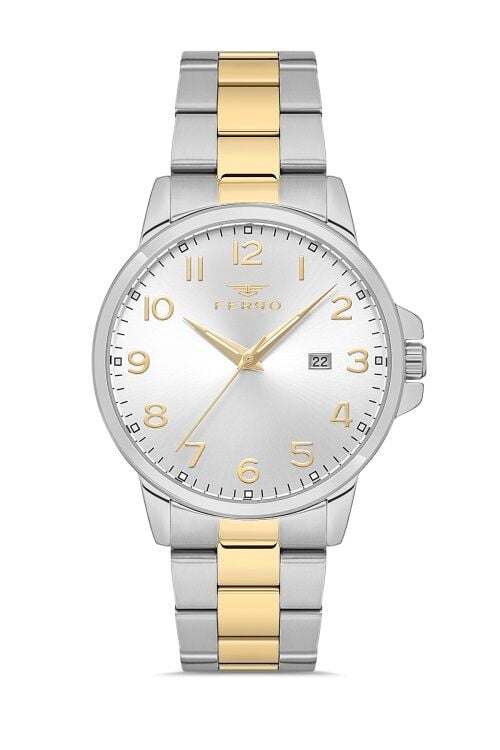 Ferro Sarı ve Gümüş Çelik Kordon Erkek Kol Saati F11392A-D