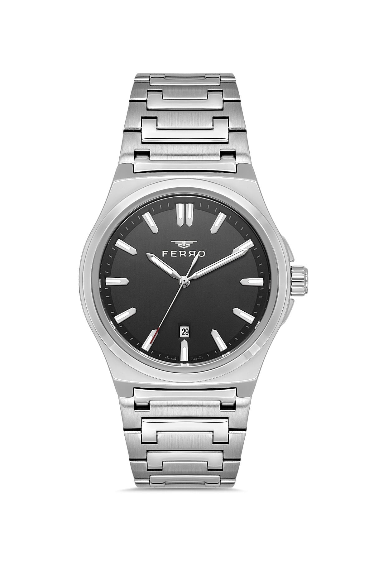 Ferro Gümüş Çelik Kordon Erkek Kol Saati F11503AWT-A2 3ATM Su Geçirmez 2 Yıl Garantili HediyePaketli