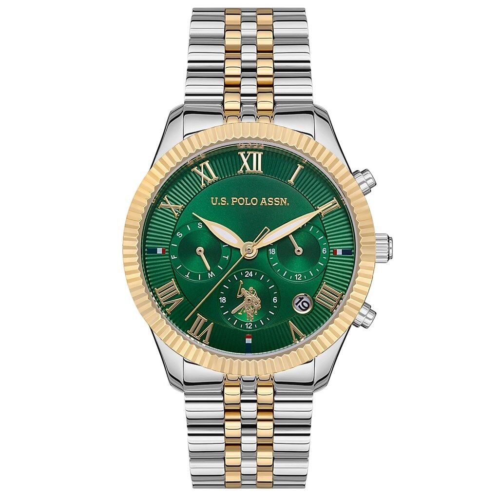 U.s. Polo Assn. USPA2040-08 Quartz Çelik Altın/Gri Yeşil Kadran 38 mm Kadın Kol Saati