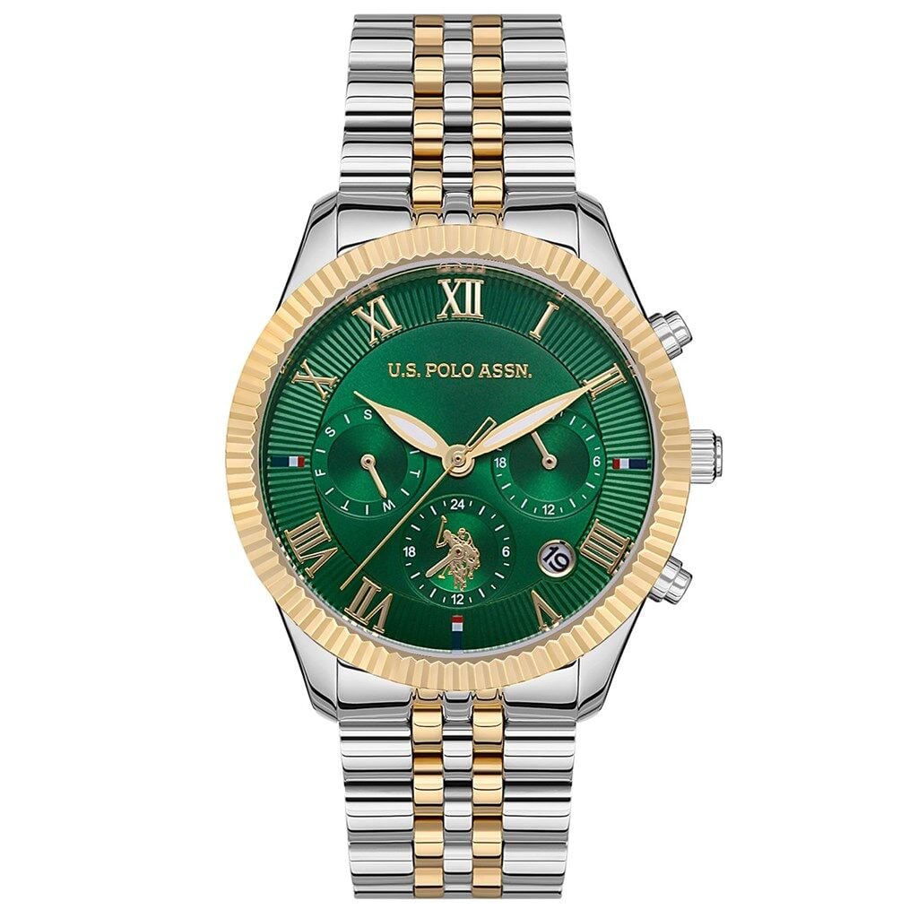 U.s. Polo Assn. USPA2040-08 Quartz Çelik Altın/Gri Yeşil Kadran 38 mm Kadın Kol Saati