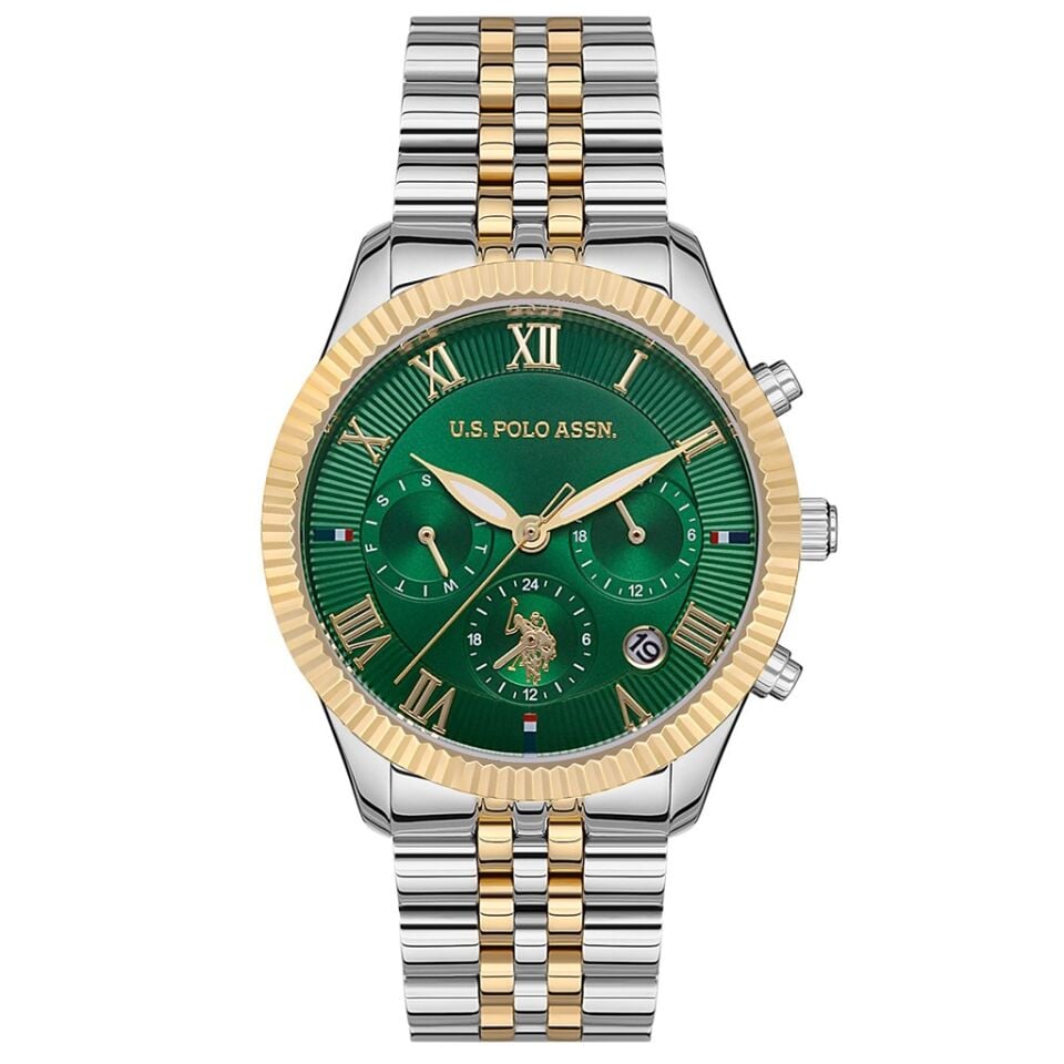 U.s. Polo Assn. USPA2040-08 Quartz Çelik Altın/Gri Yeşil Kadran 38 mm Kadın Kol Saati