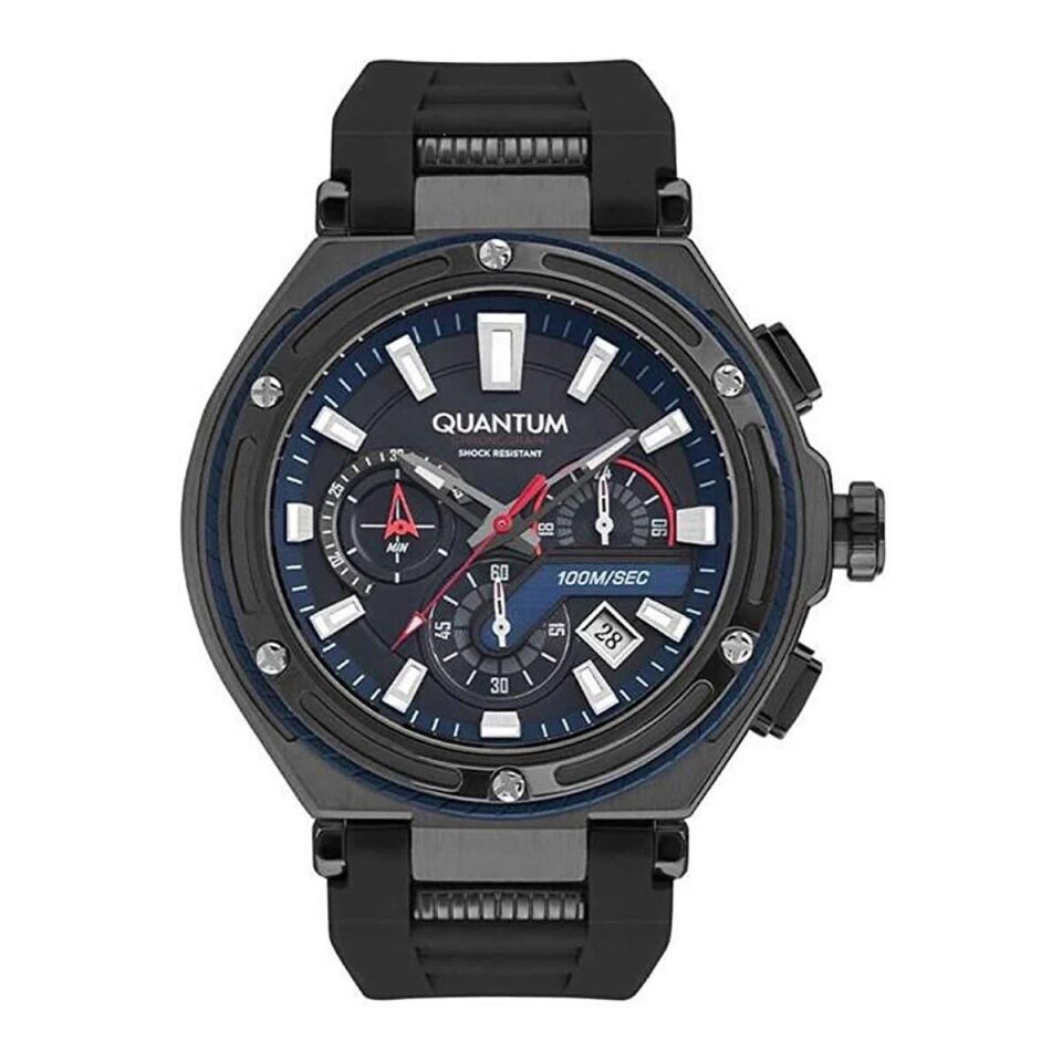 Quantum Hng1010.050 50 mm Siyah Silikon Kordon Erkek Kol Saati