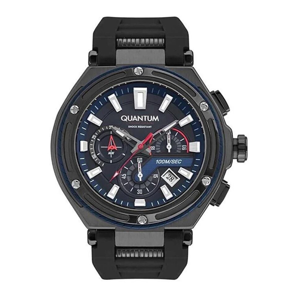 Quantum Hng1010.050 50 mm Siyah Silikon Kordon Erkek Kol Saati