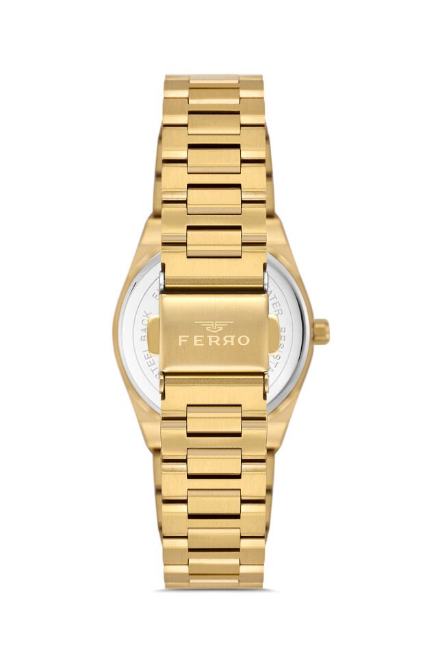 Ferro FL21518AWT-B Quartz Çelik Altın Rengi 30 mm Kadın Kol Saati
