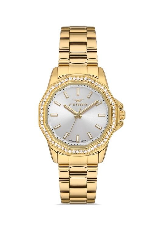 Ferro FL21540AWT-B Quartz Çelik Altın Rengi 32 mm Kadın Kol Saati