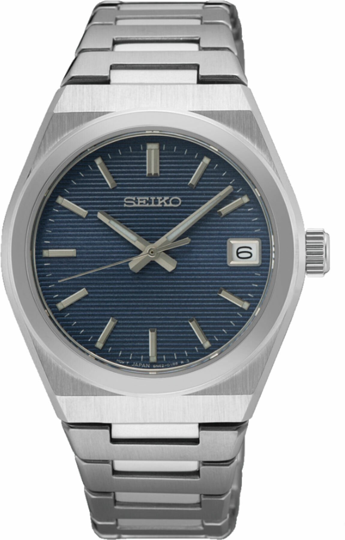 Seiko SUR575P1 Quartz Çelik Gri Mavi Kadran Safir Cam 34 mm Kadın Kol Saati