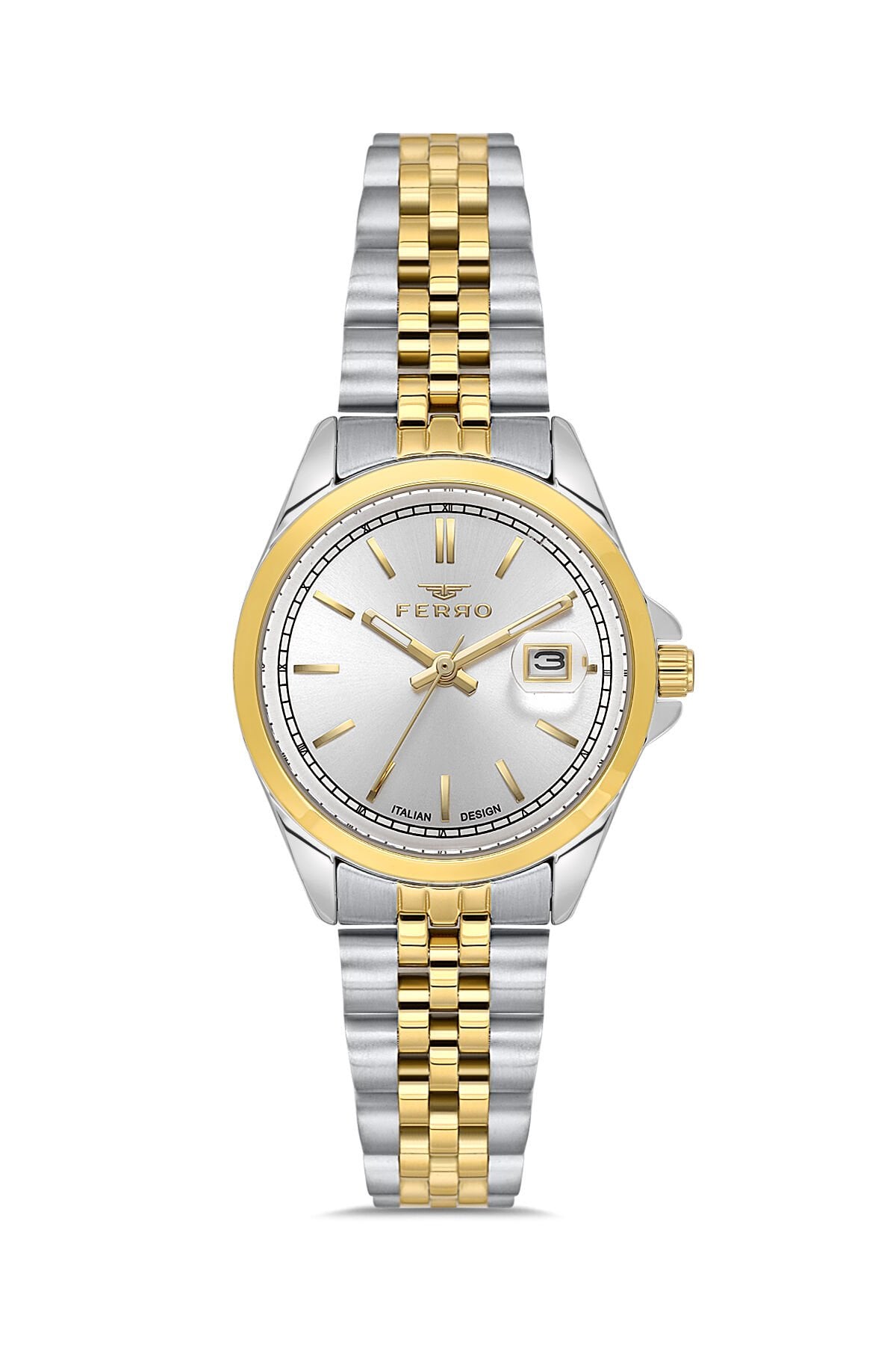 Ferro Gümüş Çelik Kordon Kadın Kol Saati FL21542A-D 3ATM Su Geçirmez 2 Yıl Garantili HediyePaketli