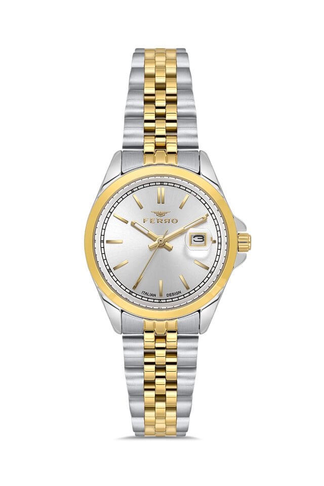 Ferro Gümüş Çelik Kordon Kadın Kol Saati FL21542AWT-D 3ATM Su Geçirmez 2 Yıl Garantili HediyePaketli