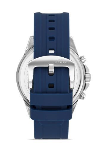 Ferro Lacivert Silikon Kordon Erkek Kol Saati FM31359D-L3 Fonksiyonları Aktif 3 ATM Su Geçirmez