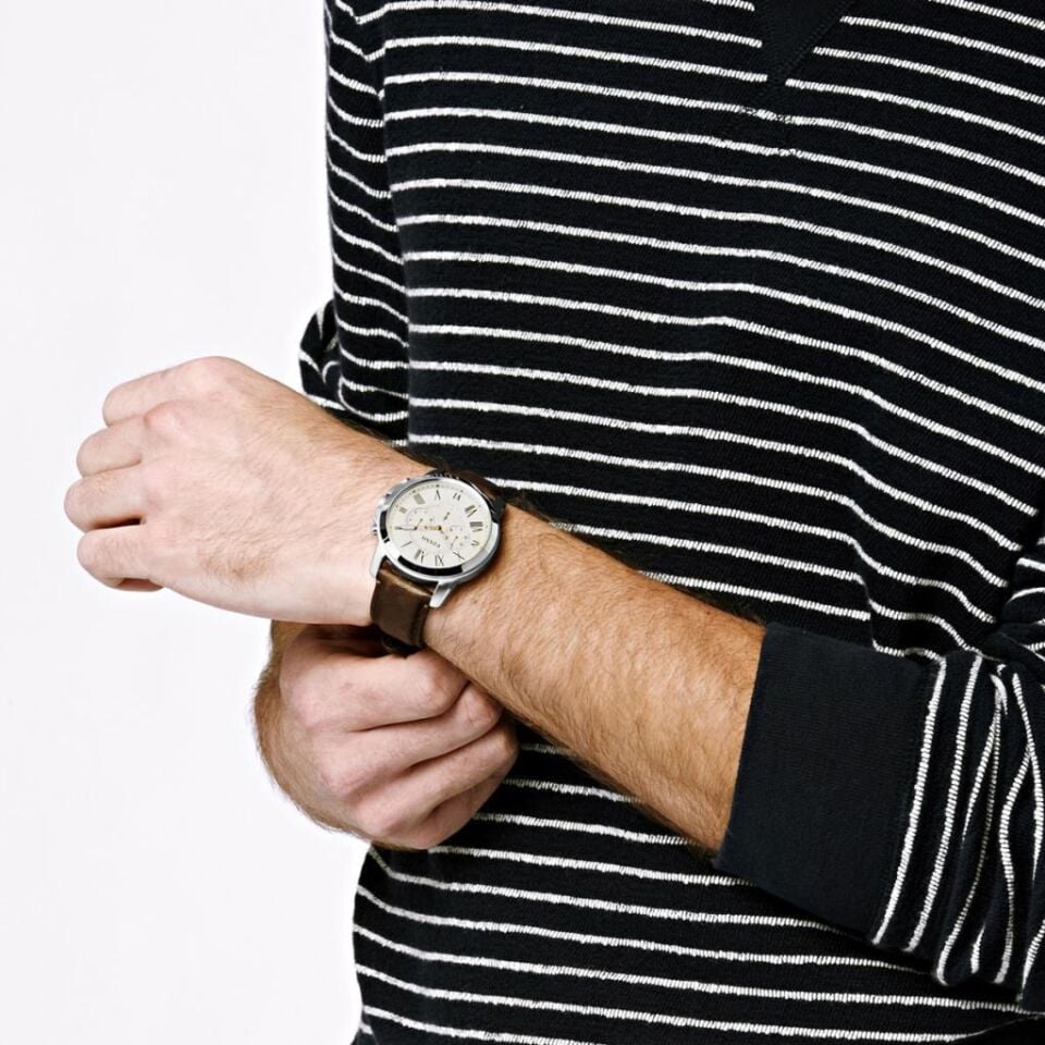 Fossil FFS4735IE 44 mm Kahverengi Erkek Kol Saati