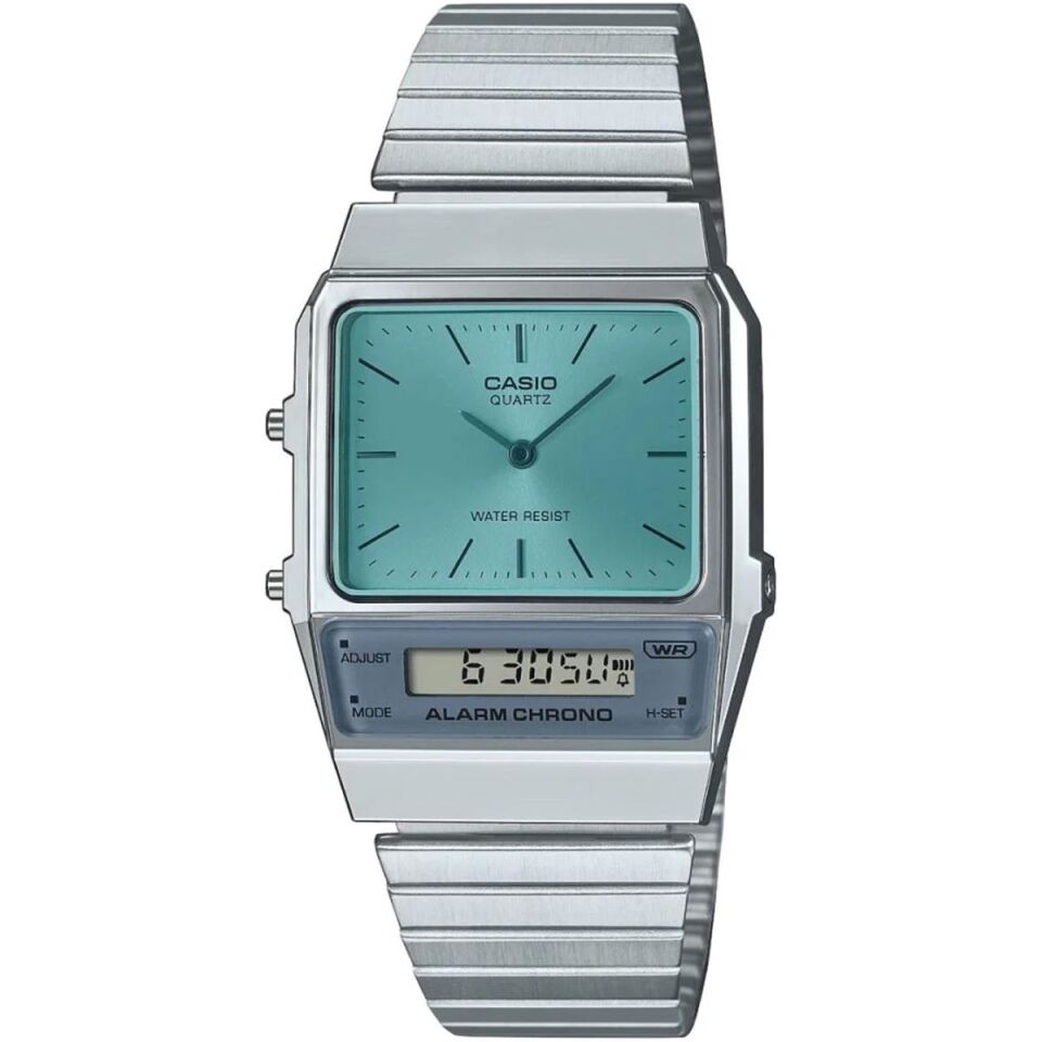 Casio AQ-800EC-2ADF Quartz Dijital Çelik Kordon Mavi Kadran Organik Cam 32 mm Erkek Kol Saati