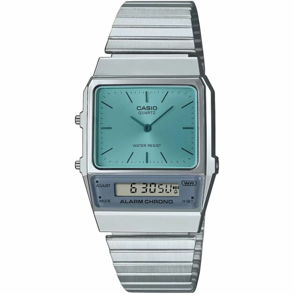 Casio AQ-800EC-2ADF Quartz Dijital Çelik Kordon Mavi Kadran Organik Cam 32 mm Erkek Kol Saati