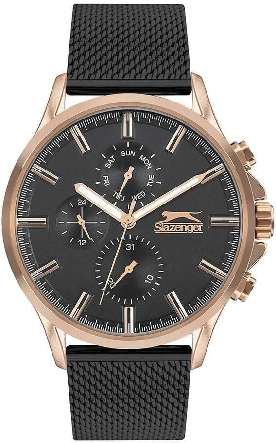 Slazenger Sl.09.1889.2.02 47 mm Siyah Hasır Kordonlu Erkek Kol Saati AYNI GÜN KARGO