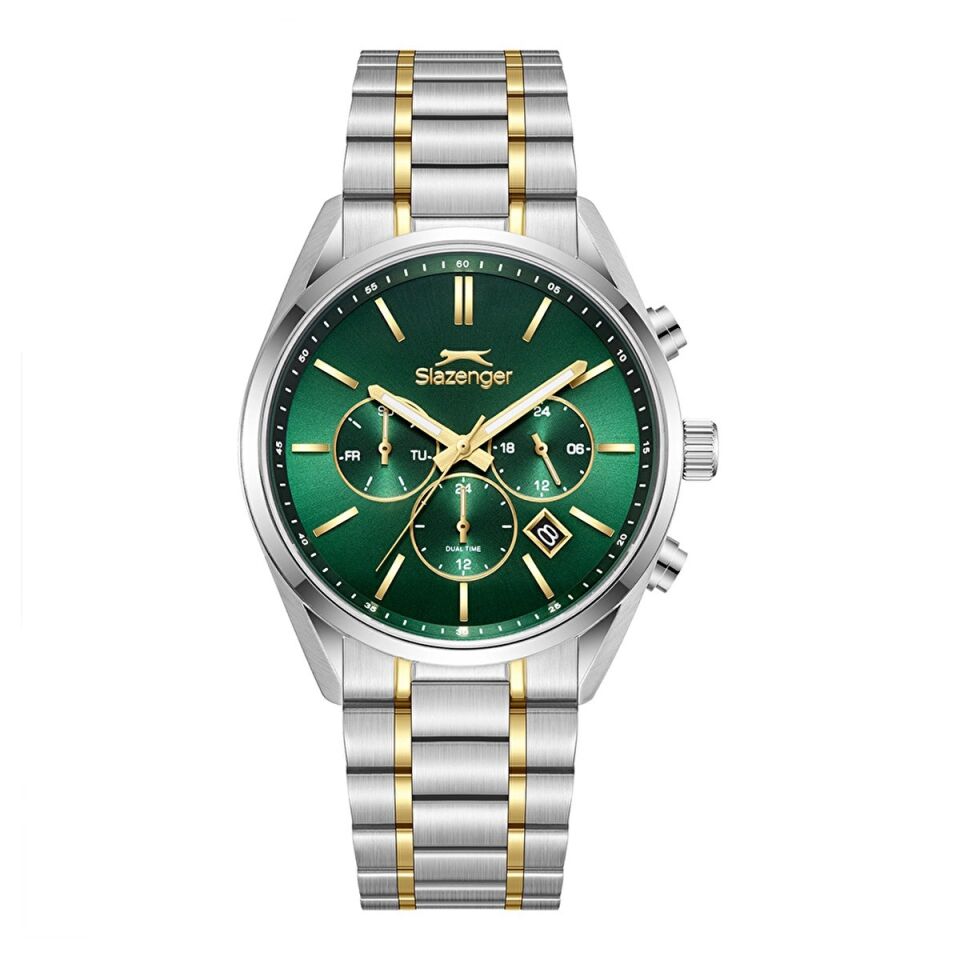 Slazenger SL.09.2493.2.02 Quartz Çelik Altın/Gri Yeşil Kadran 42 mm Erkek Kol Saati